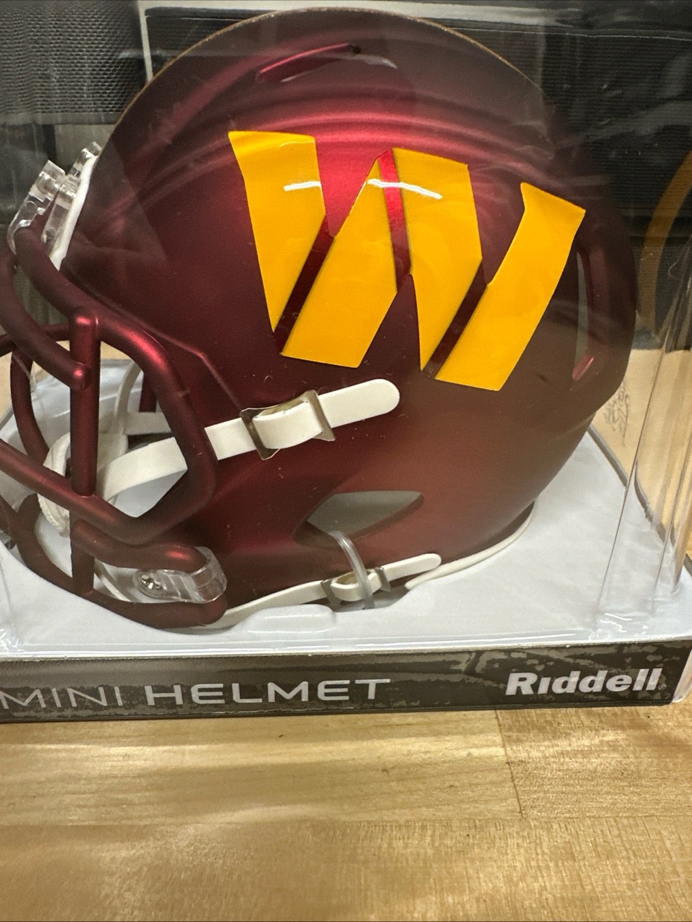 NFL Maroon Mini Helmet with Yellow W Logo